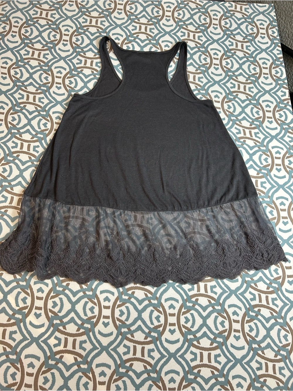 Umgee Black Racerback Tank with Lace Hem